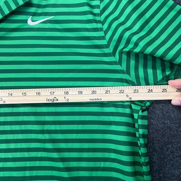Nike Dri-Fit Standard fit Stripe Performance Golf Polo Shirt Dark Green XL - Picture 3 of 5
